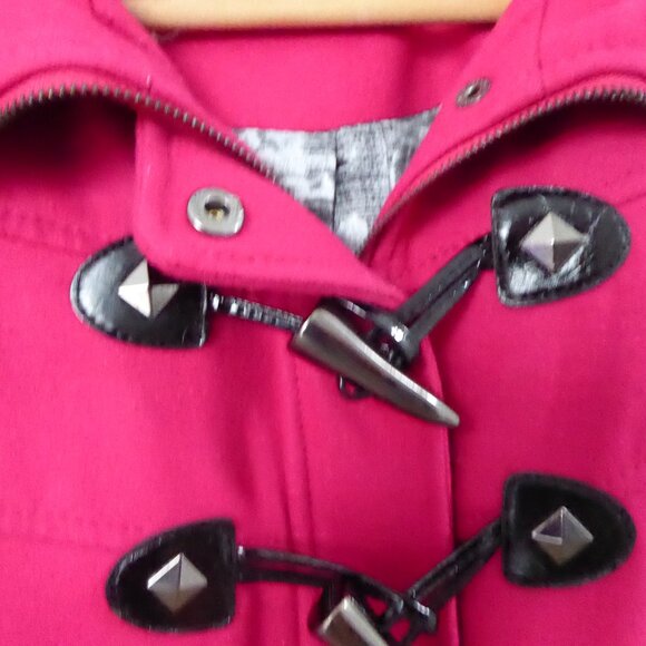 GUESS XS Fuchsia Hot Pink Wool Blend Peacoat - Picture 2 of 11